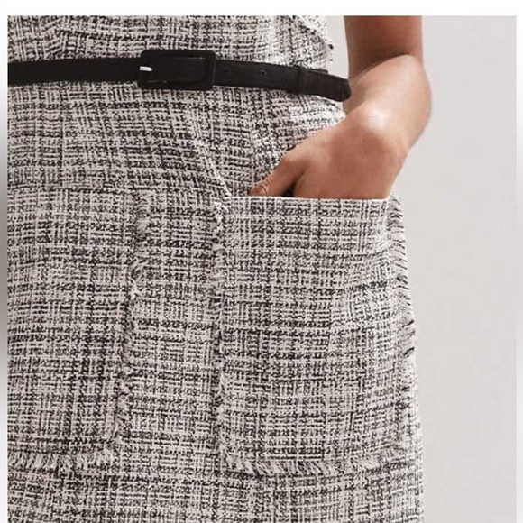 ME+EM Black and White Tweed Midi Dress - size 6 - Picture 2 of 13